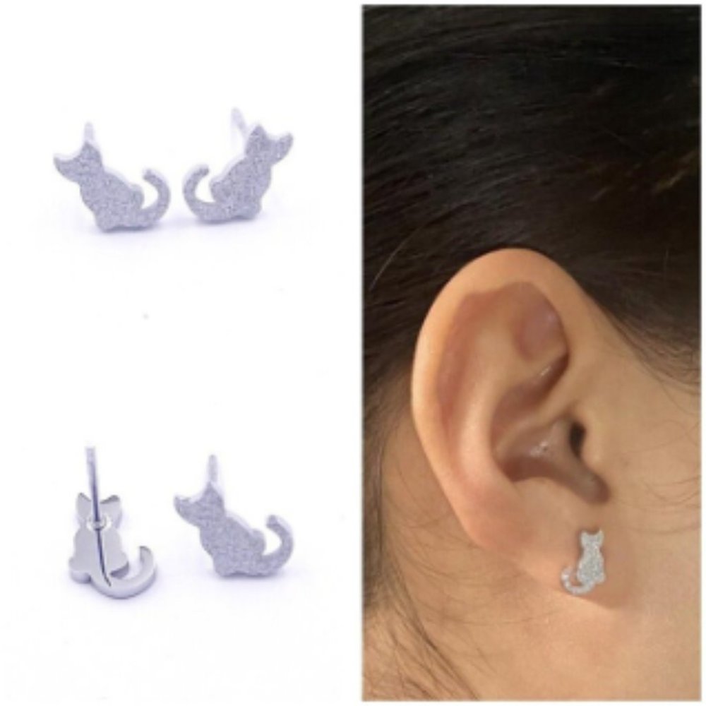 Cat Stud Earrings